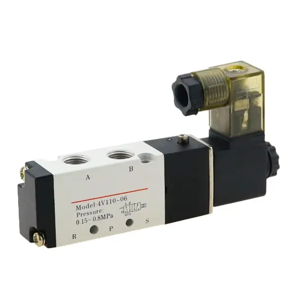 4V110-06 5 Way 2 Position 1/8" Pneumatic Solenoid Valve DC 24V DC 12V AC 110V AC220V