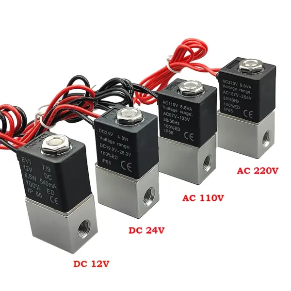 1/8" DC 12V 24V AC 110V 220V Fast Response Solenoid Valve 2-Way Normally Closed N/C Direct-acting Pneumatic Water Air Gas Valve