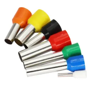E VE 0306 0308 Brass Copper 0.3mm2 Connection Crimp Sleeve Tubular Connector Insulated Cord End Pin Ferrule Cable Lug Terminal