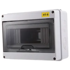 AA01-IP65 Mcb Breaker Box Distribution Protection Box ABS Power Electronic Din Rail Enclosure For Circuit Breaker HT-8 Way
