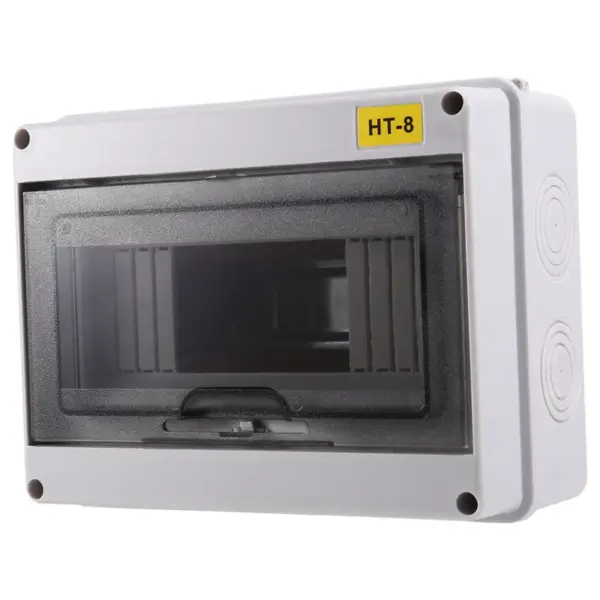 AA01-IP65 Mcb Breaker Box Distribution Protection Box ABS Power Electronic Din Rail Enclosure For Circuit Breaker HT-8 Way