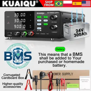 15V 30V 60V DC Power Supply Variable High Power Bench Power Supply for Fast Recharge, Equivalent to adding a BMS to your battery