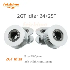 FM GT2 2GT Idler 24T And 25Teeth Synchronous Timing Idler ,Hole 3/4/5/6mm With Bearing Suitable For 6/10mm Belt 3D Printer Parts