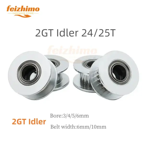 FM GT2 2GT Idler 24T And 25Teeth Synchronous Timing Idler ,Hole 3/4/5/6mm With Bearing Suitable For 6/10mm Belt 3D Printer Parts