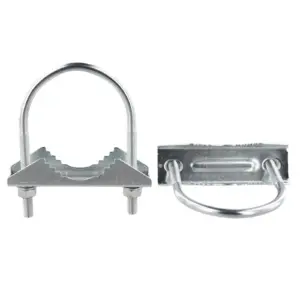 2pcs Heavy-duty Jaw U-Bolt Mast Clamp Pole Bracket Pipe Mount For CB Ham TV For Yagi Wifi Antenna Satellites Fixtures Connection
