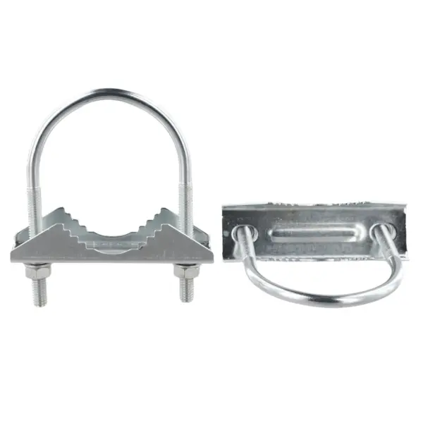 2pcs Heavy-duty Jaw U-Bolt Mast Clamp Pole Bracket Pipe Mount For CB Ham TV For Yagi Wifi Antenna Satellites Fixtures Connection