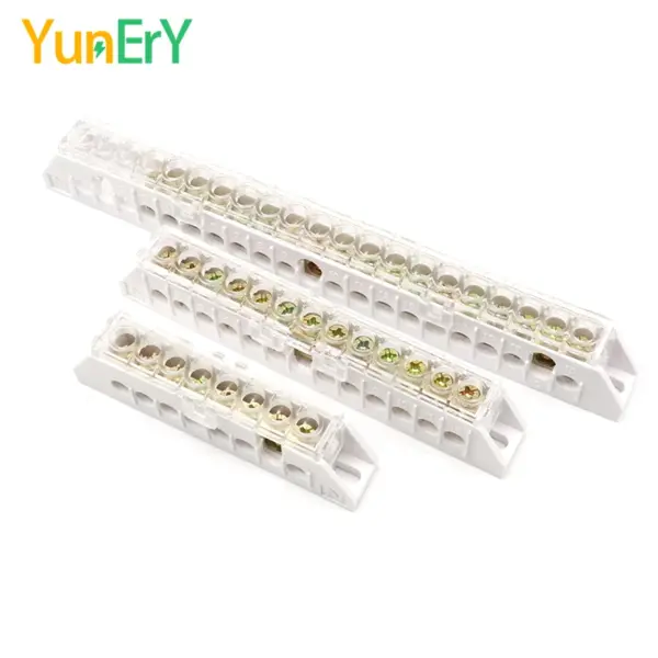 DIN Rail Terminal Block 6.5X9mm 8/12/18 Holes Bridge Terminal Neutral Connector Brass Bar Electrical Connector Distribution Box