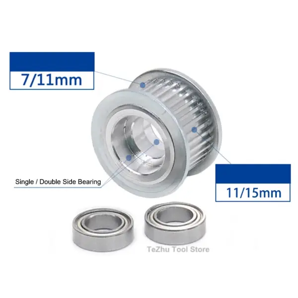 1PCS GT2 Idler Pulley 40-60 Teeth Synchronous Wheel With Bearing 2GT Timing Belt Width 6mm 10mm Parts For 3D Printers