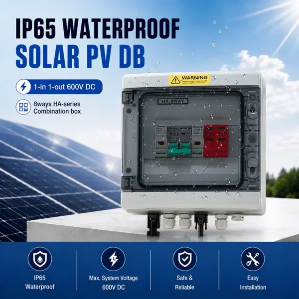 XIONGI Solar Photovoltaic PV Combiner Box With Lightning Protection 1 Input 1 Output DC 600V Fuse MCB SPD Waterproof Box IP65