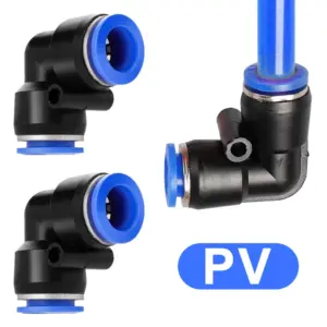 10Pcs Pneumatic Fittings Quick Connector Plastic Elbow Pipe PV 4mm 6mm 8mm 10mm 12mm Air Hose Fitting Push Into PV Connector
