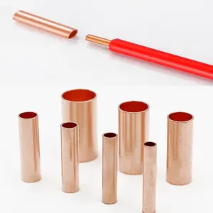 100pcs Sleeve Tube Ferrule Lug Connector Small Copper Connecting Pipe Wire Cable Hole Passing Connecting Crimp Terminal Tool