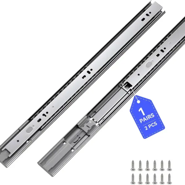 22 inch Soft Close Drawer Slides, Heavy Duty Ball Bearing Full Extension Cabinet Rails 100 LB Capacity