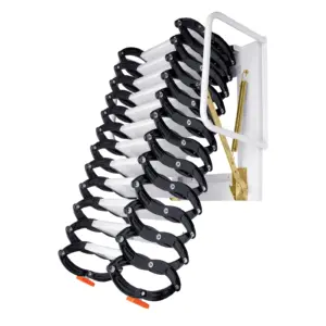 Foldable Wall-Mounted Ladder – 12 Steps, 10.17ft Height, Aluminum Alloy, High Load Capacity, Space-Saving, Easy Installation