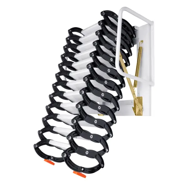 Foldable Wall-Mounted Ladder – 12 Steps, 10.17ft Height, Aluminum Alloy, High Load Capacity, Space-Saving, Easy Installation