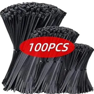 1000/100PCS Nylon Cable Ties Self-locking Cord Ties Straps Adjustable Cables Fastening Plastic Clamp Heat Resistant Wire Zip Tie