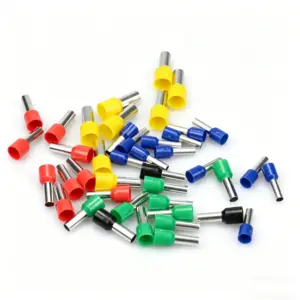 E VE1008 VE1010 VE1012 VE1018 Copper 1mm2 #18AWG Wire Crimp Sleeve Connector Insulated Cord End Pin Ferrule Cable Lug Terminal
