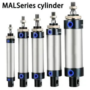 MAL Series Mini Pneumatic Cylinder 16/20/25/32mm Bore 25-300mm Stroke Double Acting Aluminum Alloy Air Cylinder