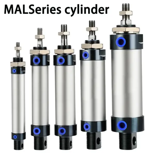 MAL Series Mini Pneumatic Cylinder 16/20/25/32mm Bore 25-300mm Stroke Double Acting Aluminum Alloy Air Cylinder
