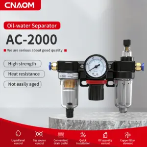 AC2000 1/4"Pressure Regulator Gauge Air Compressor Filter Oil Moisture Separator For Water Filters Dehumidifie