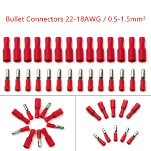  50pcs Insulated Cable Connector Electrical Wire  Spade Butt Ring Fork Set Ring Lugs Rolled Terminals Assorted