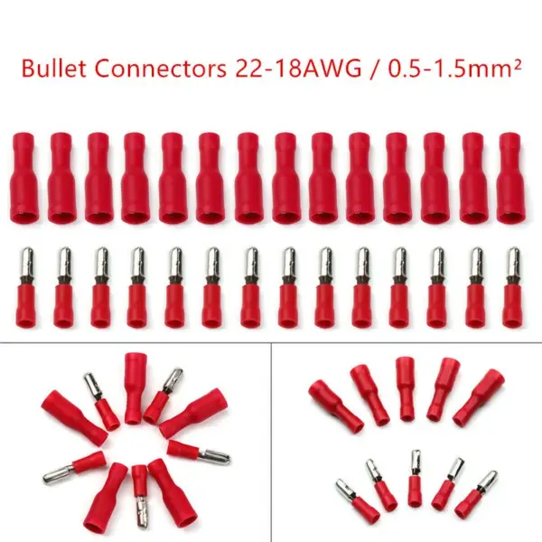  50pcs Insulated Cable Connector Electrical Wire  Spade Butt Ring Fork Set Ring Lugs Rolled Terminals Assorted