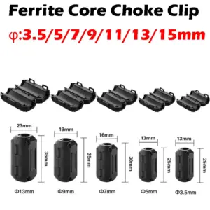 Anti-interference Snap Ferrite Filter For Cable Ferrite Core Choke Clip EMC Diameter 3.5/5/7/9/11/13/15 MM Degaussing Filter