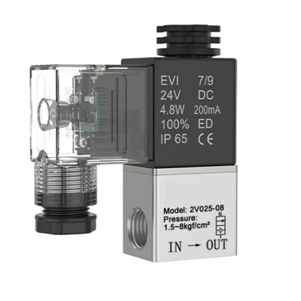 2V025-08 Air Solenoid Valve 2/2 Way 1/4"  Normally Closed Aluminum Alloy 12V 24V 110V 220V Direct Acting Pneumatic Control Valve