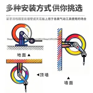 Retractable Air Hose Reel Wall Mounted Heavy-duty Dual Arm Stainless Steel Reel Cleaning Car Maintenance