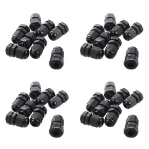 AS94-32 PCS PG7 Black Plastic Waterproof Cable Gland Connector 3-6.5Mm