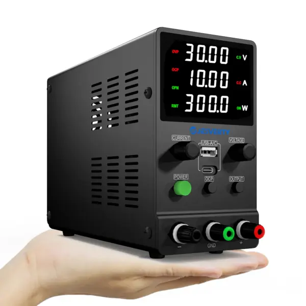3010M DC Power Supply Variable,0-32V 0-10A Switching Bench Power Supply with 20W USB&Type-C Quick-Charge, Output Switch