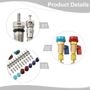 For R134A Air Conditioning Valve Core Removal Tool with High and Low Pressure Couplers for Car HVAC Maintenance and Repair Tasks