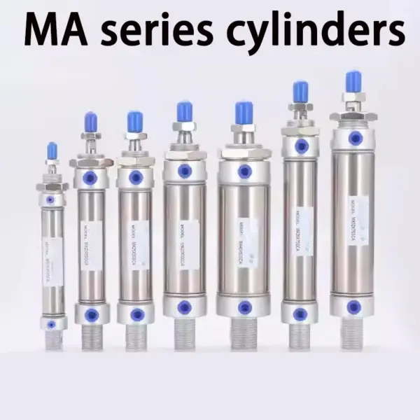 MA16/20/25/32/40 Series Stainless Steel Magnetic Ring 25-500mm Stroke Double Acting Small Mini Pneumatic Air Cylinder