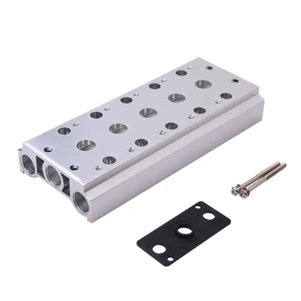 Pneumatic Solenoid Valve Manifold 4V210-08 4V220-08 Base Board Air Exhaust Plate 200M2F 200M3F 200M4F 200M5F 200M6F 200M7F 8F10F