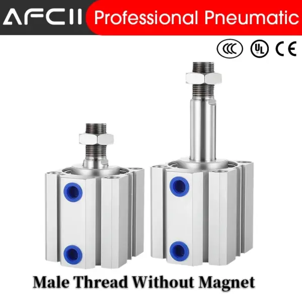SDA-B Male thread Compact Cylinder SDA20 SDA25 SDA32 SDA40 SDA50 SDA63 Stroke 5/10/20/25/30 Double Acting Air Pneumatic Cylinder