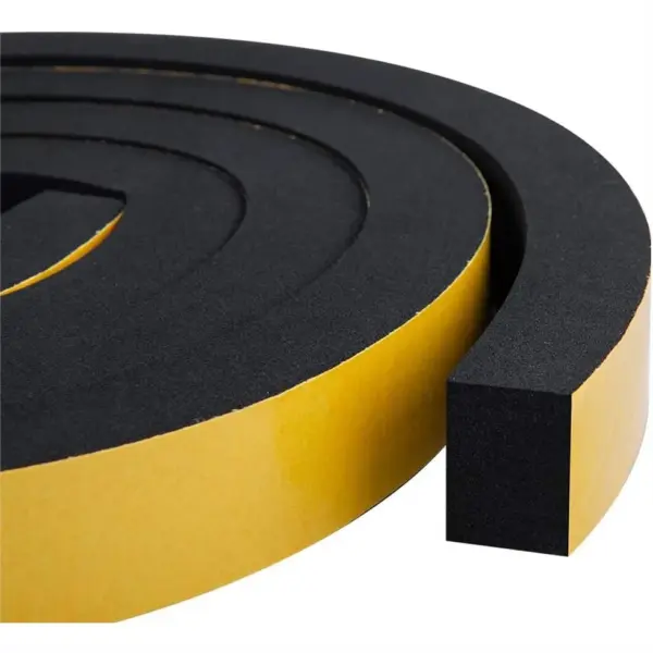 Foam Weather Stripping 2-Pack, 1 in x 3/4 in x 6.5 ft Each, Adhesive Door Seal for Gaps, 13 ft Total