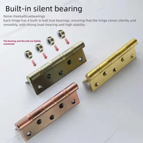Heavy Duty Stainless Steel Door Hinge 3mm Thick Load Bearing 4 Inch Bearings Mute for Room Doors Gemel Furniture Hardware