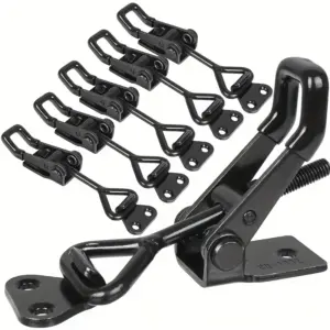 2/6 Pcs Heavy-Duty Metal Toggle Latch Clamp Adjustable Pull Hasps Quick Release Clamp Anti-Slip Push Pull Toggle Clamp Tools