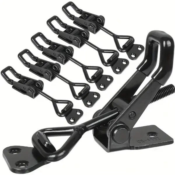 2/6 Pcs Heavy-Duty Metal Toggle Latch Clamp Adjustable Pull Hasps Quick Release Clamp Anti-Slip Push Pull Toggle Clamp Tools
