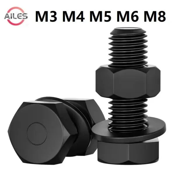 M3 M4 M5 M6 M8 PA66 Insulated Nylon Plastic Outer Hexagon Bolts Washers Nuts Set 4mm 10mm  40mm 60mm 100mm Length Hex Screws