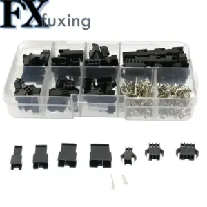 200Pcs/Box 2.54mm Pitch JST SM Connector Kit 2/3/4/5Pin Male/Female Housing Pin Header Crimp Terminal Adapter