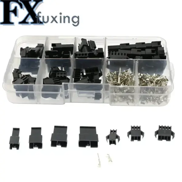200Pcs/Box 2.54mm Pitch JST SM Connector Kit 2/3/4/5Pin Male/Female Housing Pin Header Crimp Terminal Adapter