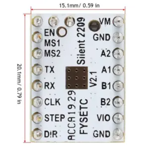5Pcs TMC2209 V3.0 Stepper Motor Driver Stepping Rod Silent Driver 256 Microstep Current 2.8A VS TMC2208-ABFB