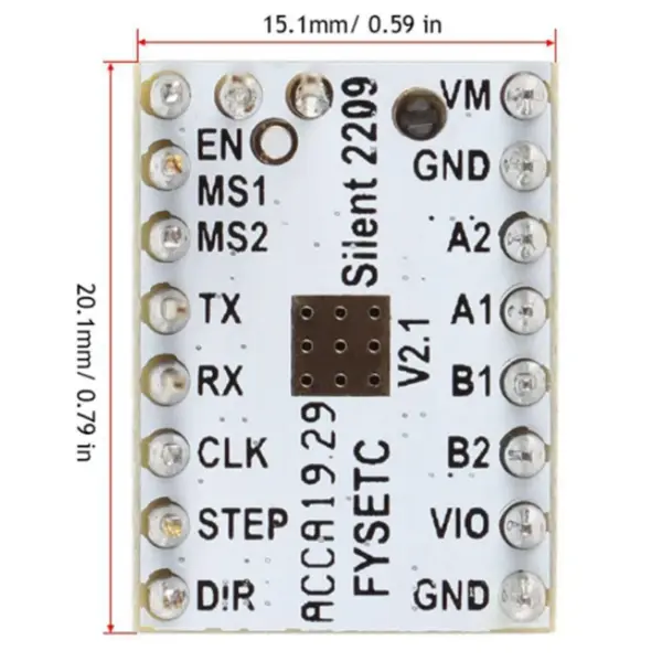 5Pcs TMC2209 V3.0 Stepper Motor Driver Stepping Rod Silent Driver 256 Microstep Current 2.8A VS TMC2208-ABFB