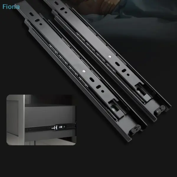 ✔Heavy Duty Drawer Guide Full Extension Ball Bearing Slides Per Pair Buffer And Silent Wardrobe Furniture Hardware Accessories