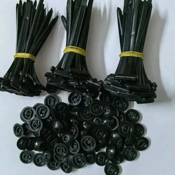 100PCS Nylon Universal Cable Tie Buckle Heavy Duty Self-Locking Zip Ties Holder with Pin Fasteners Car Body UV Resistant Zipties