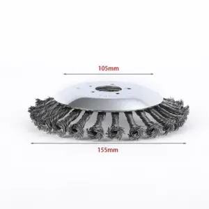 AB15-Weed Remover Tool Grass Brush Trimmer Head 6 Inch Steel Wire Wheel Brush Cutter Blade Garden Supplies Durable