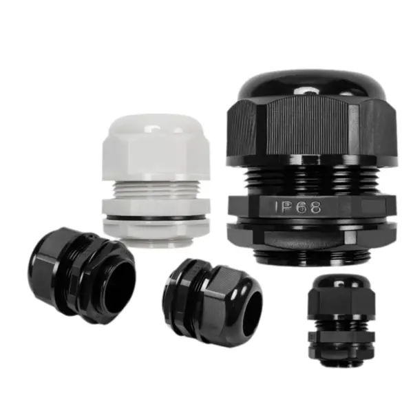 50Pcs Waterproof Cable Gland Cable entry IP68 PG7 for 3-6.5mm PG9 PG11 PG13.5 PG16 PG19 PG21 White Black Nylon Plastic Connector