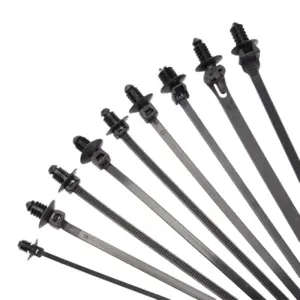100PCS Push Mount Zip Ties, Nylon Car Mount Wire Ties Snap in Cable Zip Ties,  Cable Ties Automotive Zip Ties Fastener Wire
