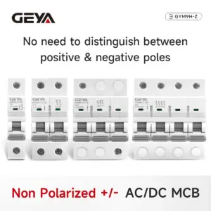 GEYA Non Polarized AC/DC MCB 16A~63A Circuit Breaker PV System Battery Main Solar Disconnect Main Switch Overload Protection