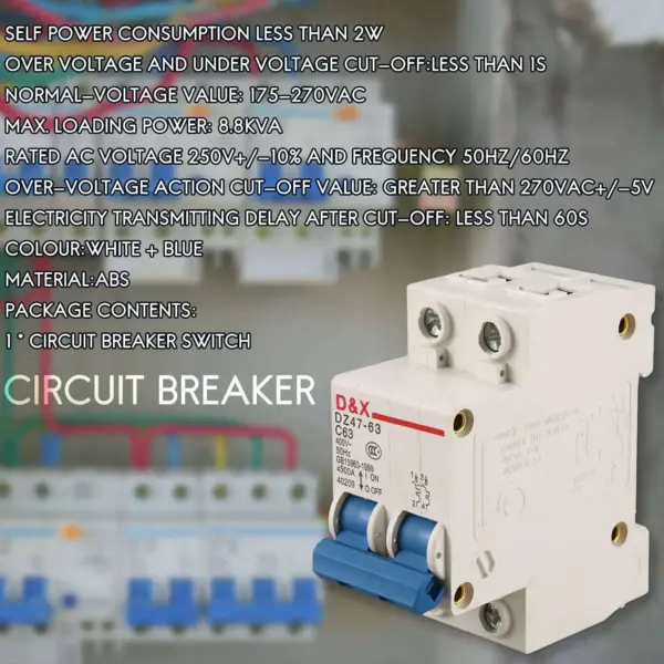 AEE4-2P 63A AC400V MCB Solar Energy Photovoltaic (Pv) Solar AC Circuit Breaker